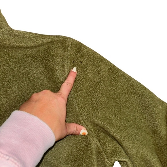 Wesc Olive Green Fleece Quarter Zip Pullover Jacket Women’s XL Men’s L Warm Cozy - Picture 14 of 14